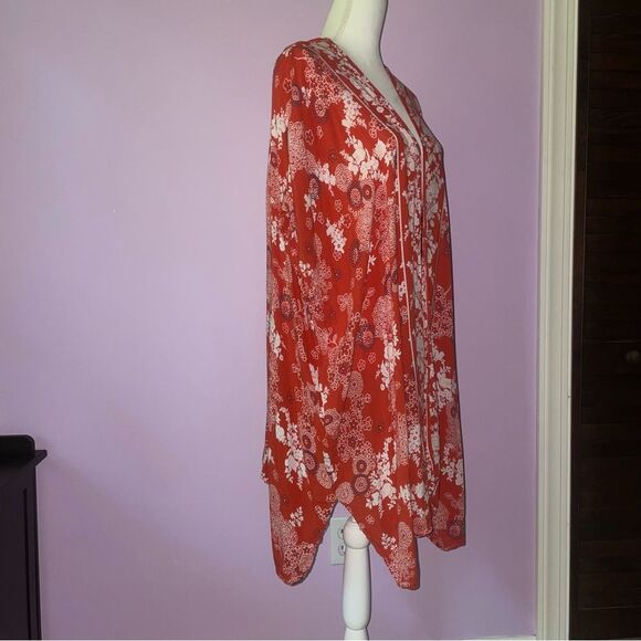 Angie Boho Ruana L Open Front Longline Cardigan Shawl Wrap - Picture 11 of 15